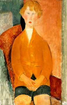 niño en pantalones cortos 1918 Amedeo Modigliani Pinturas al óleo